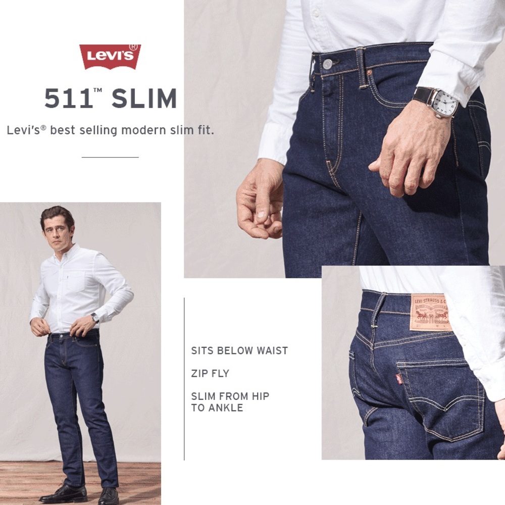 NWT Levi 511 slim straight dark wash 32x34